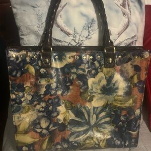 Patricia Nash Zancona Blu Clay Floral Tote